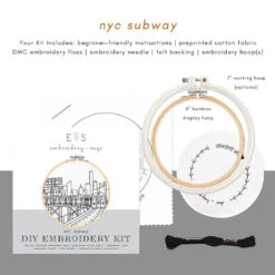 New York City Hand Embroidery Kit - Subway 10 New York City Hand Embroidery Kit - Subway -Olympus Handmade Store embroidery sage kit nyc subway 03