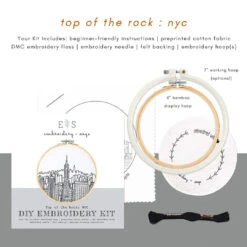 New York City Hand Embroidery Kit - Top Of The Rock 10 New York City Hand Embroidery Kit - Top Of The Rock -Olympus Handmade Store embroidery sage kit nyc top rock 03