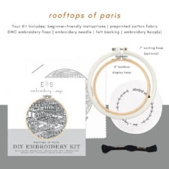Rooftops Of Paris Hand Embroidery Kit -Olympus Handmade Store embroidery sage kit paris rooftops 03