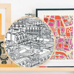 Rooftops Of Paris Hand Embroidery Kit -Olympus Handmade Store embroidery sage kit paris rooftops 04