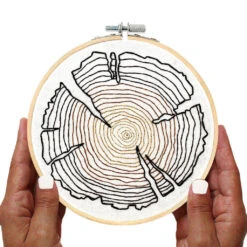 Tree Rings Hand Embroidery Kit -Olympus Handmade Store embroidery sage kit tree rings 01