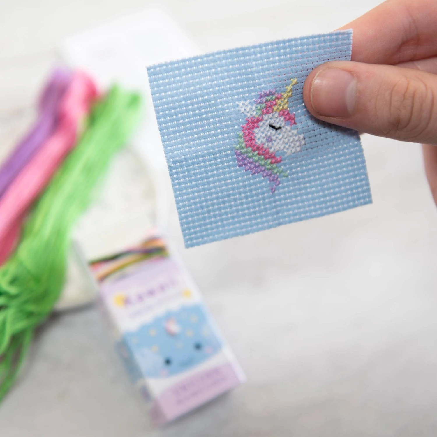 Kawaii Unicorn Mini Cross Stitch Kit In A Matchbox 3 Kawaii Unicorn Mini Cross Stitch Kit In A Matchbox