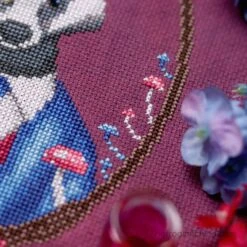 Badger Gentleman Cross Stitch Pattern -Olympus Handmade Store fine frog badger 03