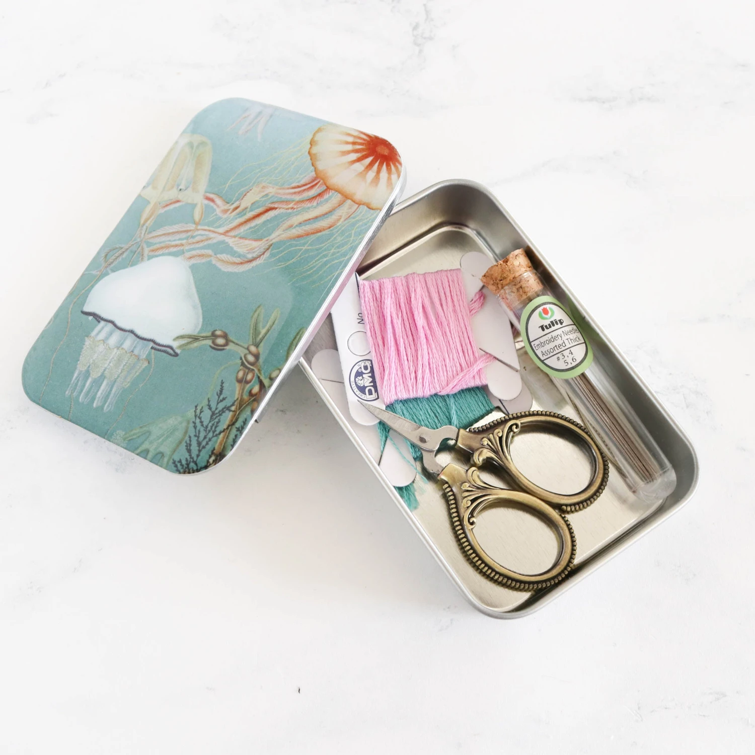 Vintage-Inspired Storage And Notions Tins - Jellyfish 5 Vintage-Inspired Storage And Notions Tins - Jellyfish - Image 3