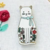 White Floral Cat Needle Minder 1 White Floral Cat Needle Minder -Olympus Handmade Store flamingo toes white cat