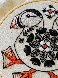 Puffins Hand Embroidery Kit -Olympus Handmade Store folk.puffin.closeup 900x f7a99a6b 74bb 484f bd34 e86cee85fea0