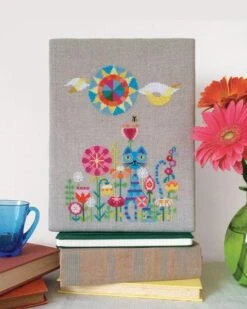 Garden Cat Cross Stitch Pattern -Olympus Handmade Store garden cat 02