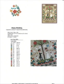 Happy Wedding Cross Stitch Pattern 9 Happy Wedding Cross Stitch Pattern -Olympus Handmade Store gera kyoko cross stitch pattern happy wedding 3