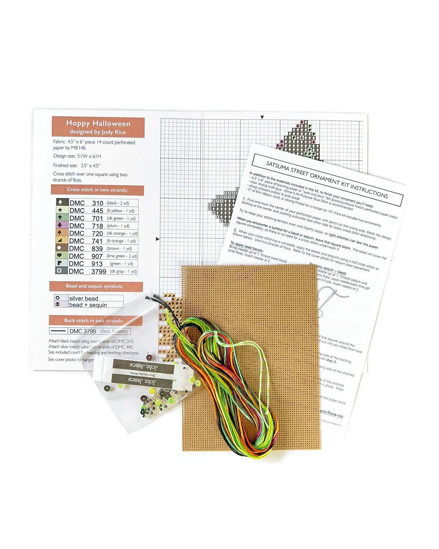 Cross Stitch Halloween Ornament Kit - Fun Guy 4 Cross Stitch Halloween Ornament Kit - Fun Guy - Image 2