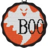 Tart Tin Cross Stitch Halloween Ornament Kit - Spooky Ghost -Olympus Handmade Store halloween ornament tart tin ghost