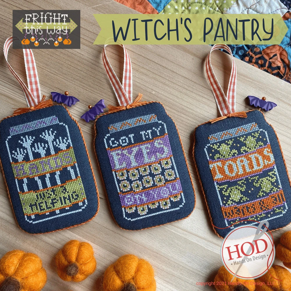 Fright This Way Cross Stitch Ornament Pattern - Witch's Pantry 3 Fright This Way Cross Stitch Ornament Pattern - Witch's Pantry