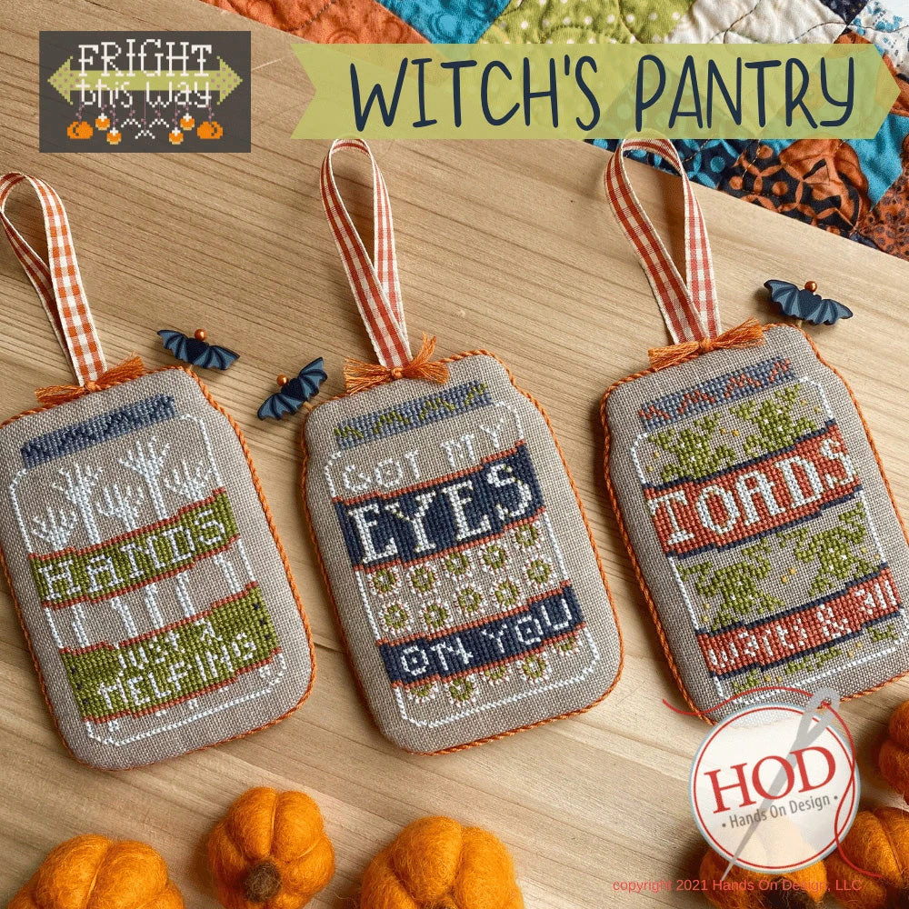 Fright This Way Cross Stitch Ornament Pattern - Witch's Pantry 4 Fright This Way Cross Stitch Ornament Pattern - Witch's Pantry - Image 2