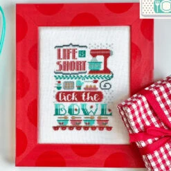 Kitchen Counter Cross Stitch Pattern - Lick The Bowl