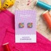 Crafty Earrings - Quilt Block -Olympus Handmade Store hawthorn handmade crafty earrings quilt block