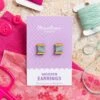 Crafty Earrings - Thread Bobbins -Olympus Handmade Store hawthorn handmade crafty earrings spool blue