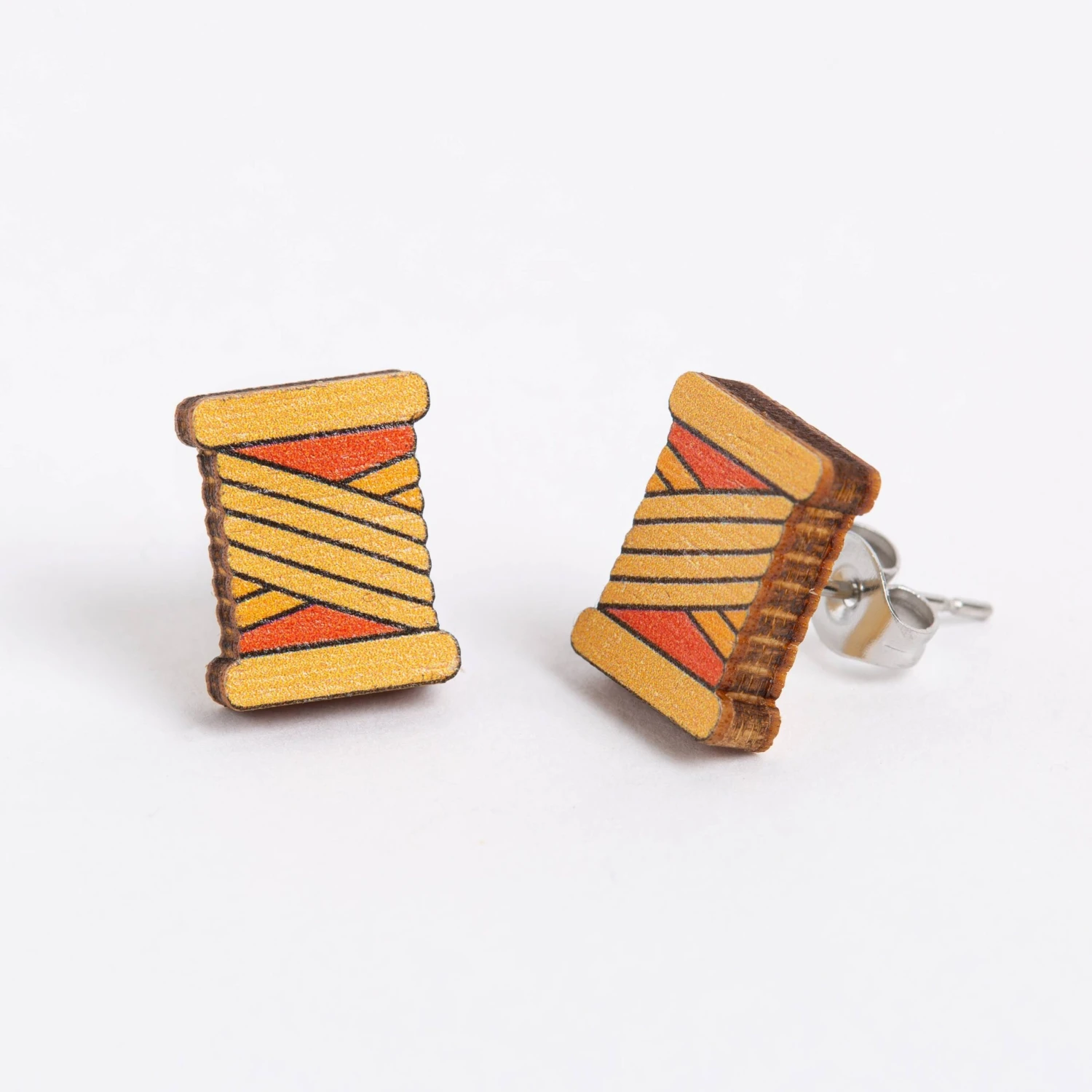 Crafty Earrings - Thread Bobbins 6 Crafty Earrings - Thread Bobbins - Image 4