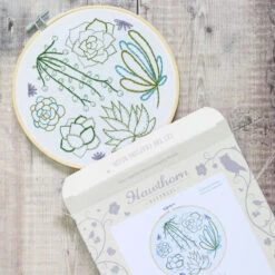 Succulents Hand Embroidery Kit -Olympus Handmade Store hawthorn handmade hand embroidery kit succulents 04