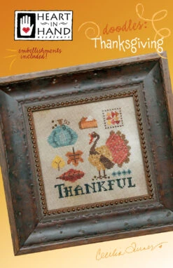 Thanksgiving Doodles Cross Stitch Pattern -Olympus Handmade Store heart in hand cross stitch doodle thanksgiving 03