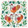 Three French Hens Cross Stitch Kit -Olympus Handmade Store heritage crafts cross stitch kit three french hens 01