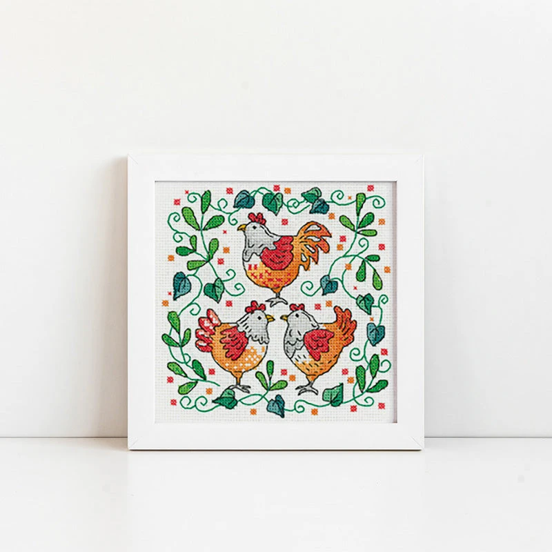 Three French Hens Cross Stitch Kit 4 Three French Hens Cross Stitch Kit - Image 2