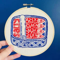 Sardines Hand Embroidery Kit -Olympus Handmade Store hook line tinker 20230308 9