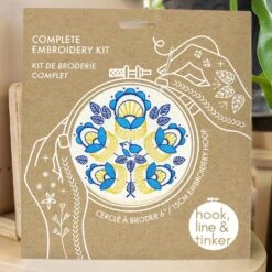 Golden Rings Embroidery Kit -Olympus Handmade Store hook line tinker embroidery kit golden rings 03