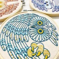 Saw Whet Owl Hand Embroidery Kit -Olympus Handmade Store hook line tinker embroidery kit saw whet owl 02
