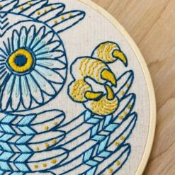 Saw Whet Owl Hand Embroidery Kit -Olympus Handmade Store hook line tinker embroidery kit saw whet owl 03