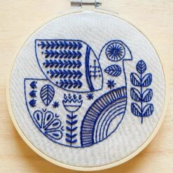 Hygge Dove Hand Embroidery Kit -Olympus Handmade Store hook link tinker embroidery kit hygge dove 03