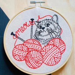 Knittin' Kitten Hand Embroidery Kit
