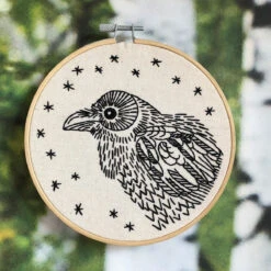 Nevermore Raven Hand Embroidery Kit -Olympus Handmade Store hook link tinker embroidery kit nevermore 3