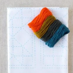 Sashiko World Embroidery Kit - Sampler Square -Olympus Handmade Store japanese sashiko kit america series tulip dishcloth 11