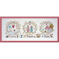 Love, Friends + Home Cross Stitch Sampler Pattern -Olympus Handmade Store jardin prive cross stitch pattern love friends home 5