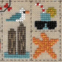Patchwork Beach (Patchwork De La Plage) Cross Stitch Pattern -Olympus Handmade Store jardin prive cross stitch pattern patchwork beach 03