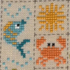 Patchwork Beach (Patchwork De La Plage) Cross Stitch Pattern -Olympus Handmade Store jardin prive cross stitch pattern patchwork beach 04