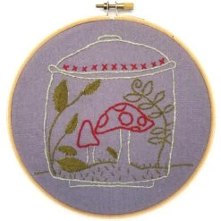 Four Stitch Hand Embroidery Sampler Kit - Terrarium
