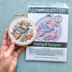 Bluebird Sampler Hand Embroidery Kit -Olympus Handmade Store jessica long embroidery bluebird sampler 28