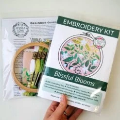 Blissful Blooms Hand Embroidery Kit -Olympus Handmade Store jessica long embroidery kit blissful blooms 03