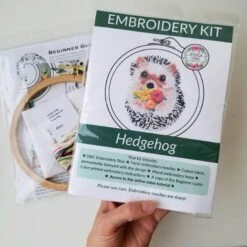 Hedgehog Hand Embroidery Kit -Olympus Handmade Store jessica long embroidery kit hedgehog 03