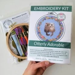 Otterly Adorable Hand Embroidery Kit -Olympus Handmade Store jessica long embroidery kit otterrly adorable 02