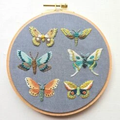 Moth Sampler Hand Embroidery Kit