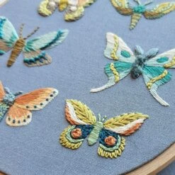Moth Sampler Hand Embroidery Kit -Olympus Handmade Store jessica long embroidery moth sampler 26