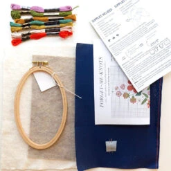 Forget-Me-Knots Cross Stitch Kit -Olympus Handmade Store junebug and darlin cross stitch kit forget me not 03