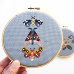 Moths Cross Stitch Kit 7 Moths Cross Stitch Kit -Olympus Handmade Store junebug and darlin cross stitch kit moths 3