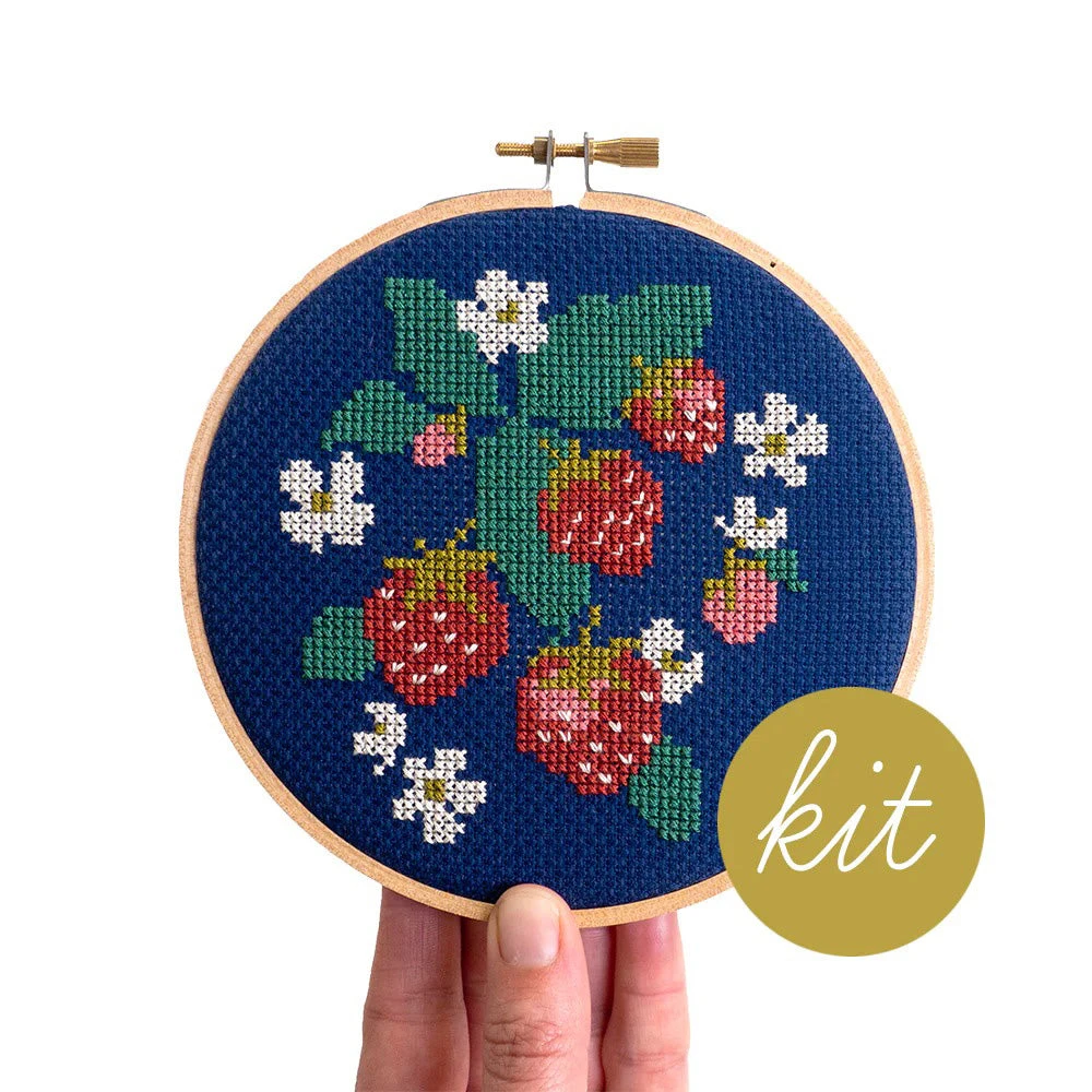 Spread Like Strawberries Cross Stitch Kit 3 Spread Like Strawberries Cross Stitch Kit