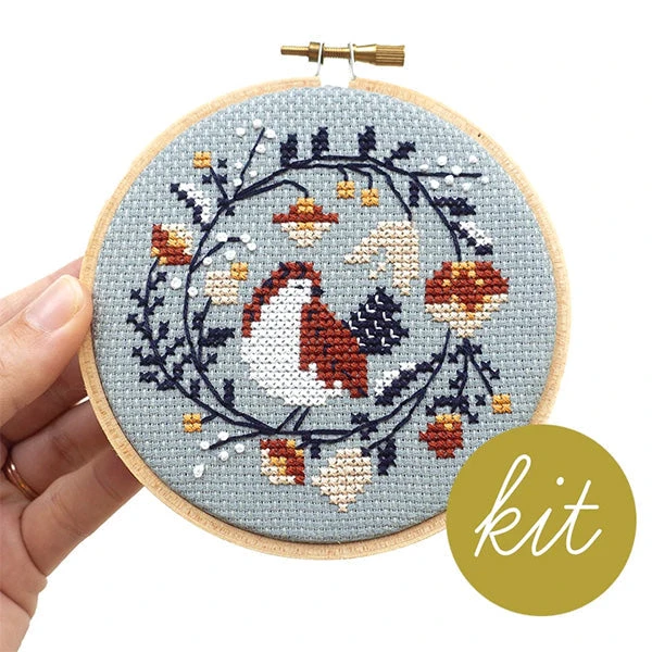 Winter Bird Cross Stitch Kit 3 Winter Bird Cross Stitch Kit