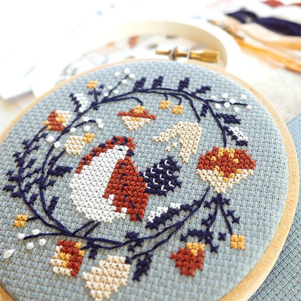 Winter Bird Cross Stitch Kit 4 Winter Bird Cross Stitch Kit - Image 2