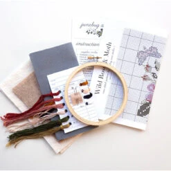 Wild Rose And Moth Cross Stitch Kit 7 Wild Rose And Moth Cross Stitch Kit -Olympus Handmade Store junebug darlin cross stitch kit wild rose moth 0002 Layer2