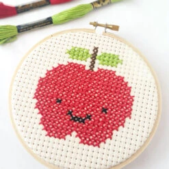 6-count Aida Cross Stitch Fabric - Ivory -Olympus Handmade Store kawaii cross stitch apple 4