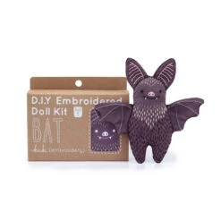 Hand Embroidered Plushie Doll Kit - Bat -Olympus Handmade Store kiriki press 01